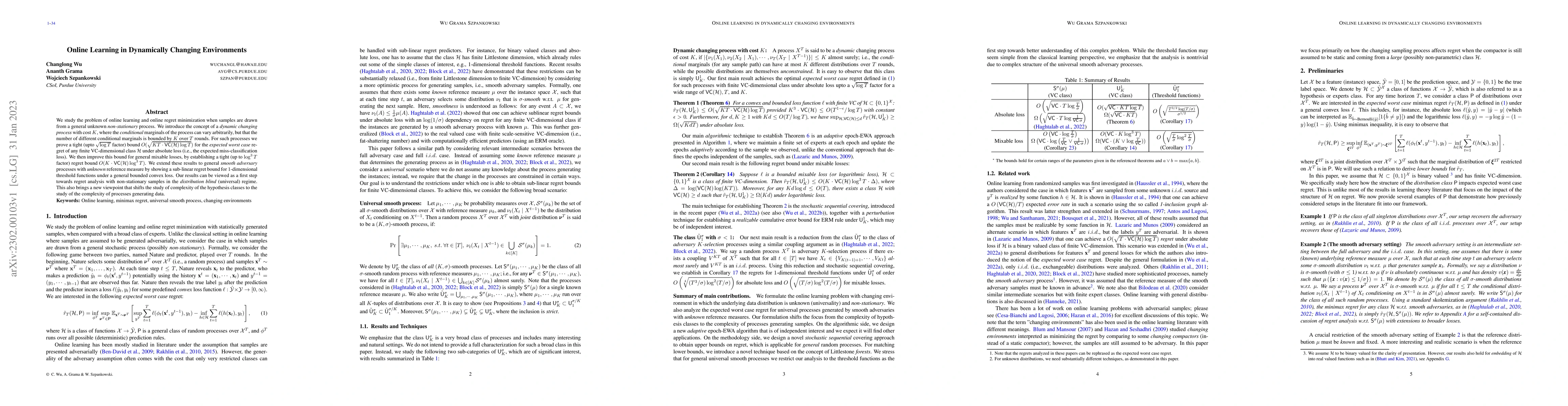 Thumbnail for Online Learning in Dynamically Changing Environments