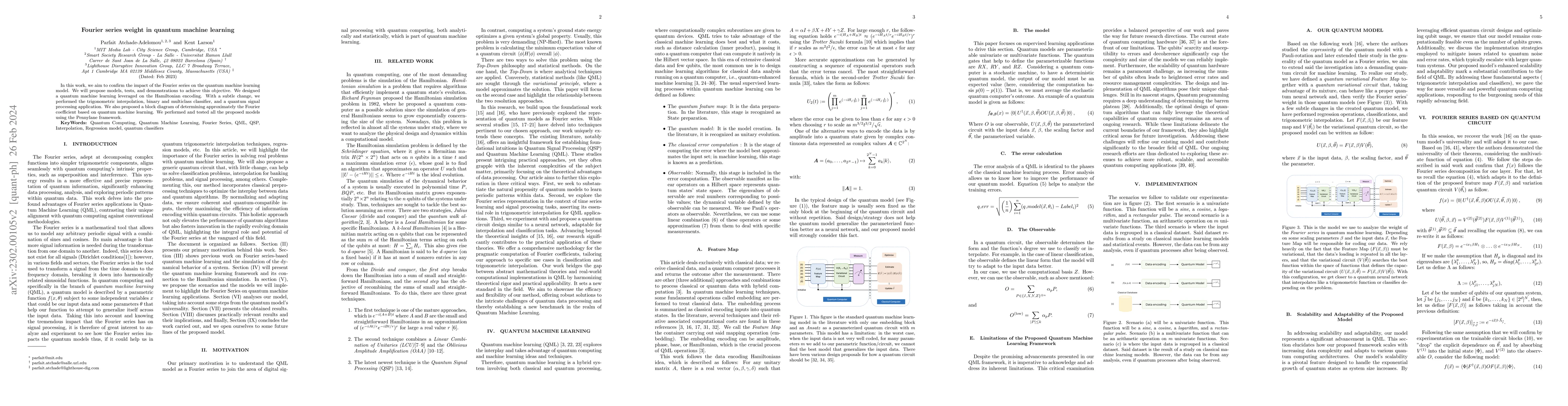 Thumbnail for Fourier series weight in quantum machine learning