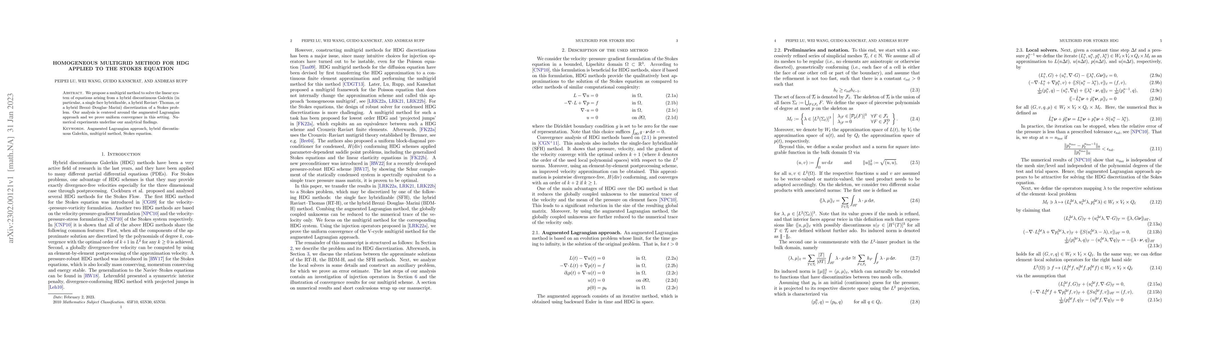 Thumbnail for Homogeneous multigrid method for HDG applied to the Stokes equation