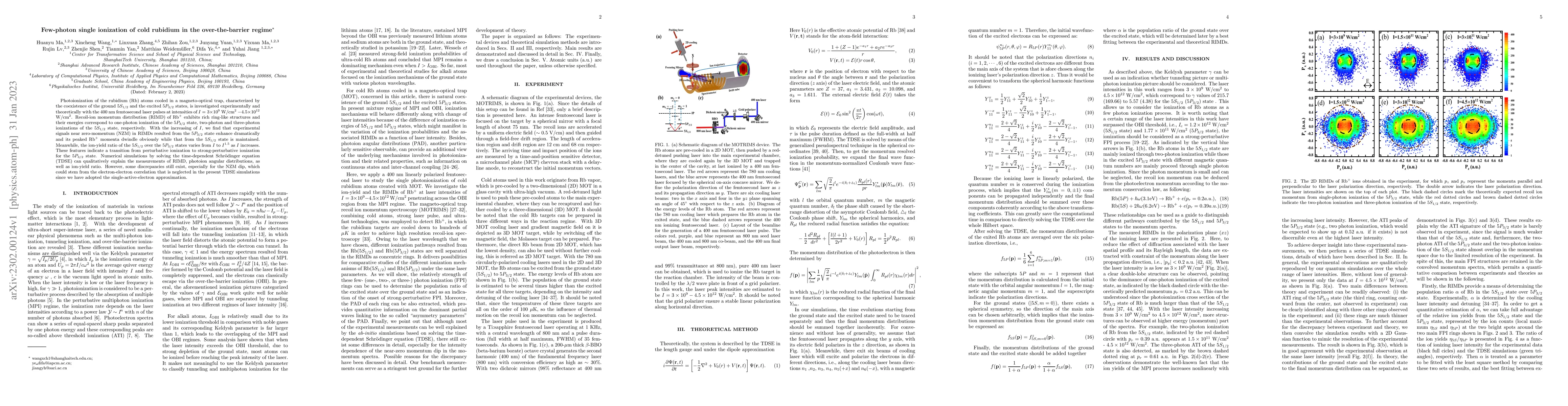 Thumbnail for Few-photon single ionization of cold rubidium in the over-the-barrier
  regime