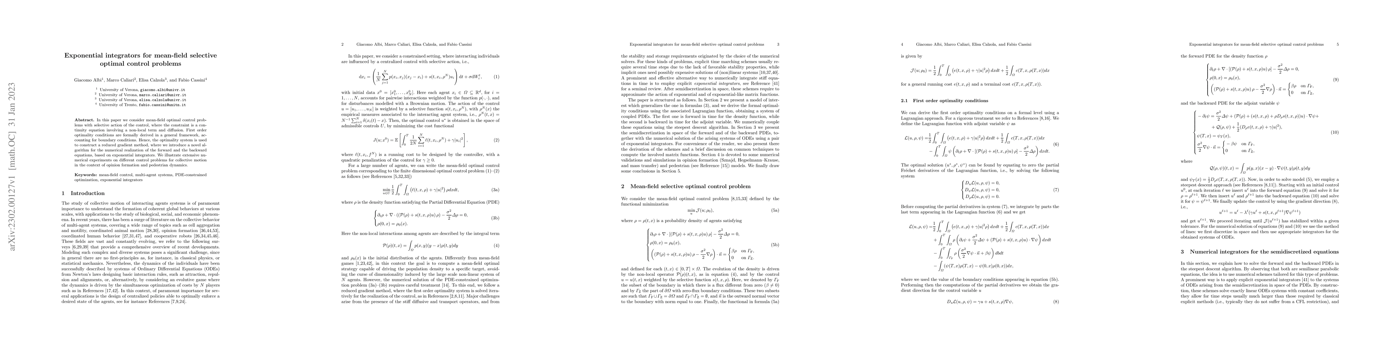 Thumbnail for Exponential integrators for mean-field selective optimal control
  problems