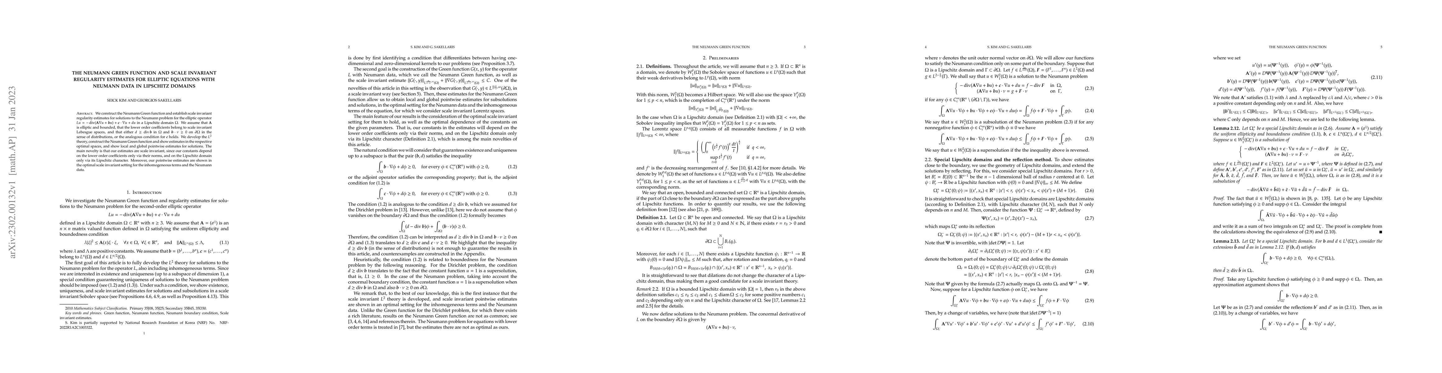 Thumbnail for The Neumann Green function and scale invariant regularity estimates for
  elliptic equations with Neumann data in Lipschitz domains