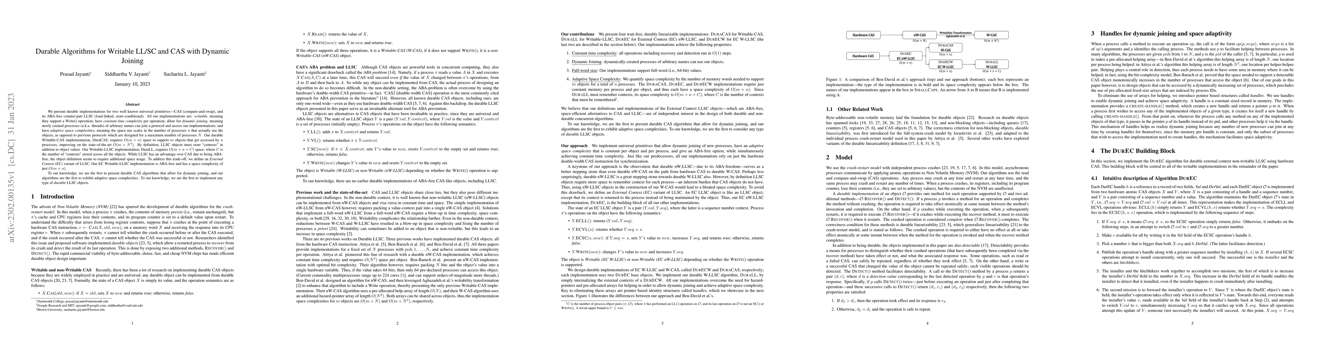 Thumbnail for Durable Algorithms for Writable LL/SC and CAS with Dynamic Joining