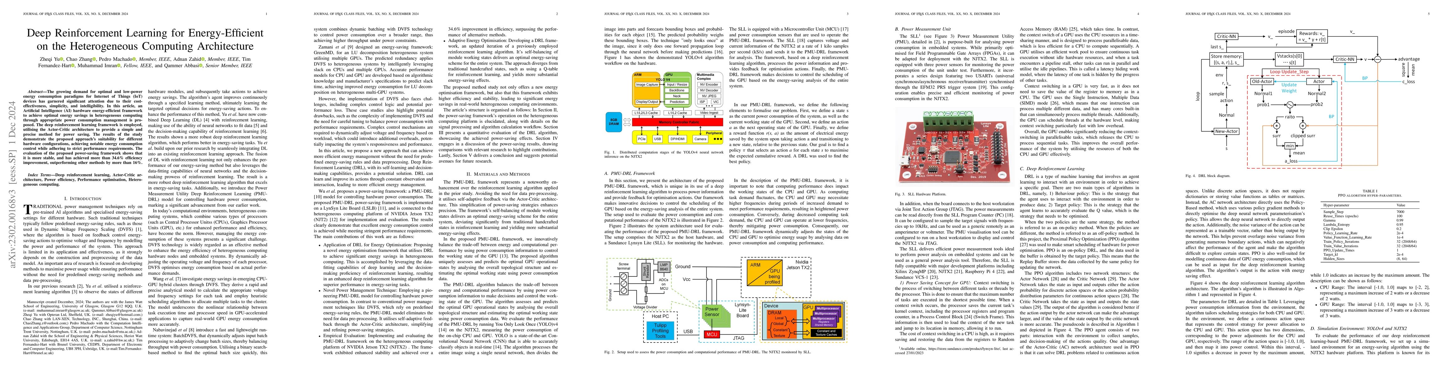 Thumbnail for Deep Reinforcement Learning for Energy-Efficient on the Heterogeneous
  Computing Architecture