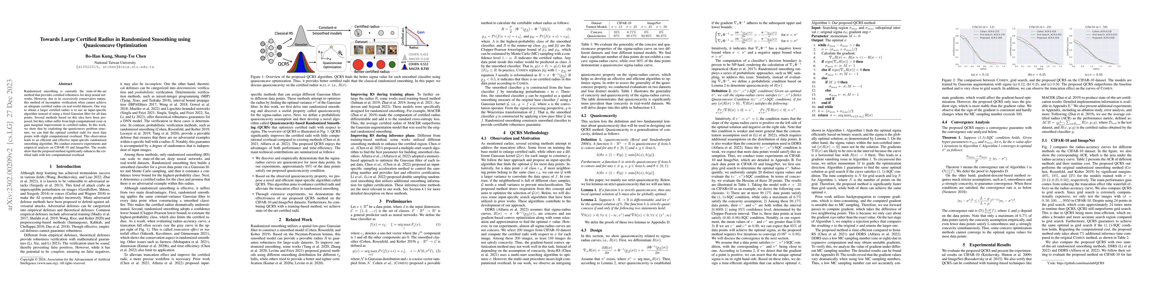Thumbnail for Towards Large Certified Radius in Randomized Smoothing using
  Quasiconcave Optimization