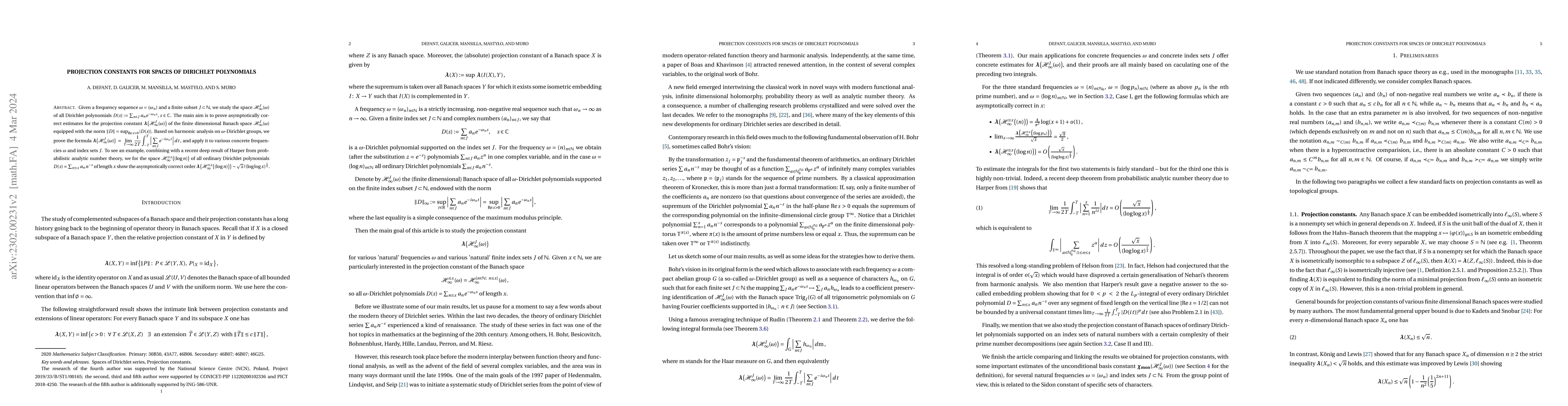 Thumbnail for Projection constants for spaces of Dirichlet polynomials