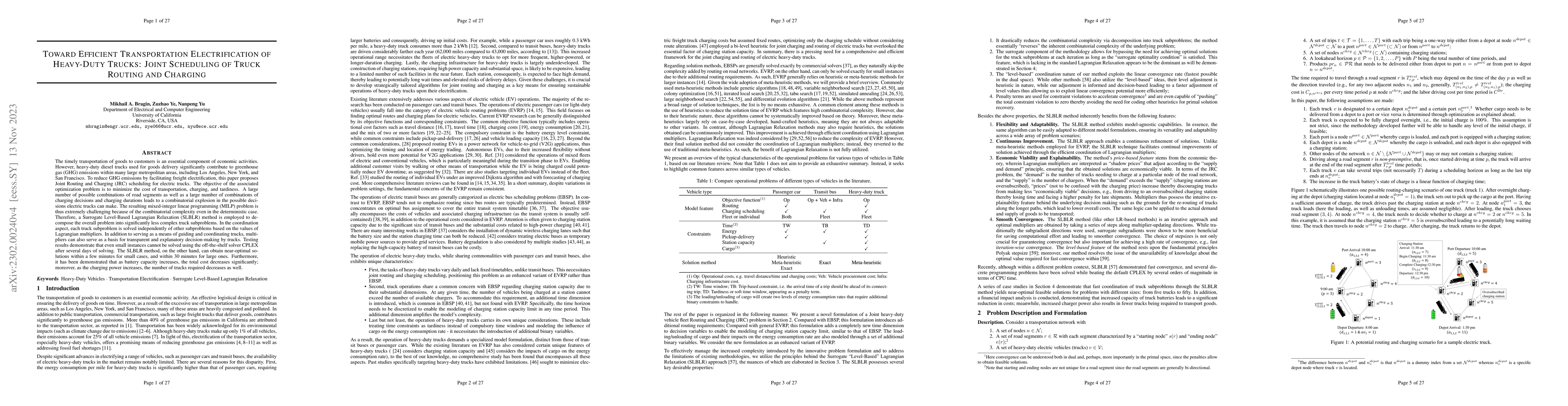 Thumbnail for Toward Efficient Transportation Electrification of Heavy-Duty Trucks:
  Joint Scheduling of Truck Routing and Charging