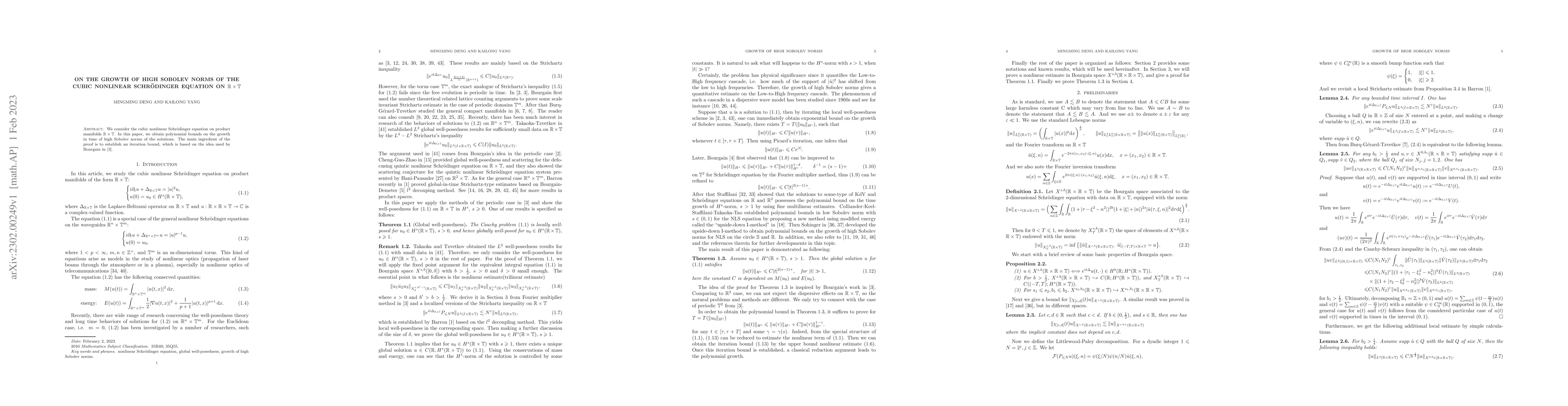 Thumbnail for On the growth of high Sobolev norms of the cubic nonlinear Schr\"odinger
  equation on $\mathbb{R}\times \mathbb{T}$