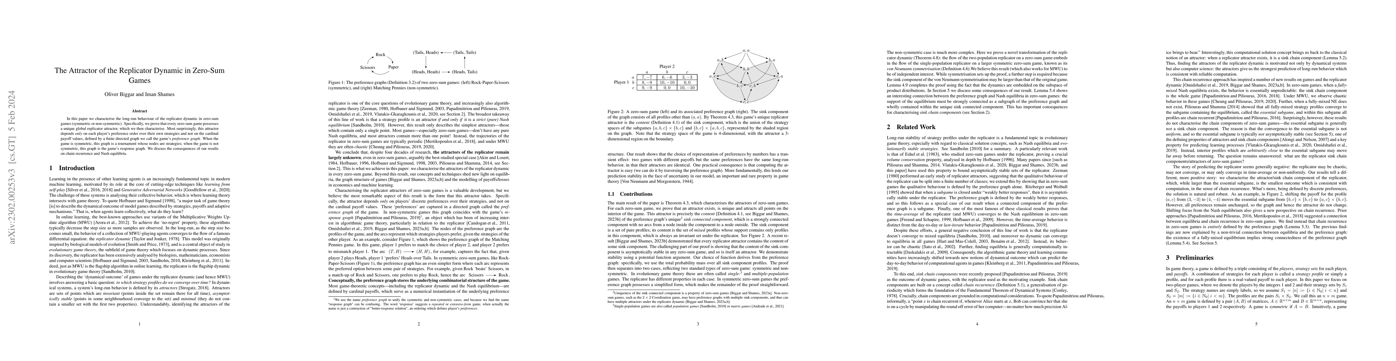Thumbnail for The Attractor of the Replicator Dynamic in Zero-Sum Games