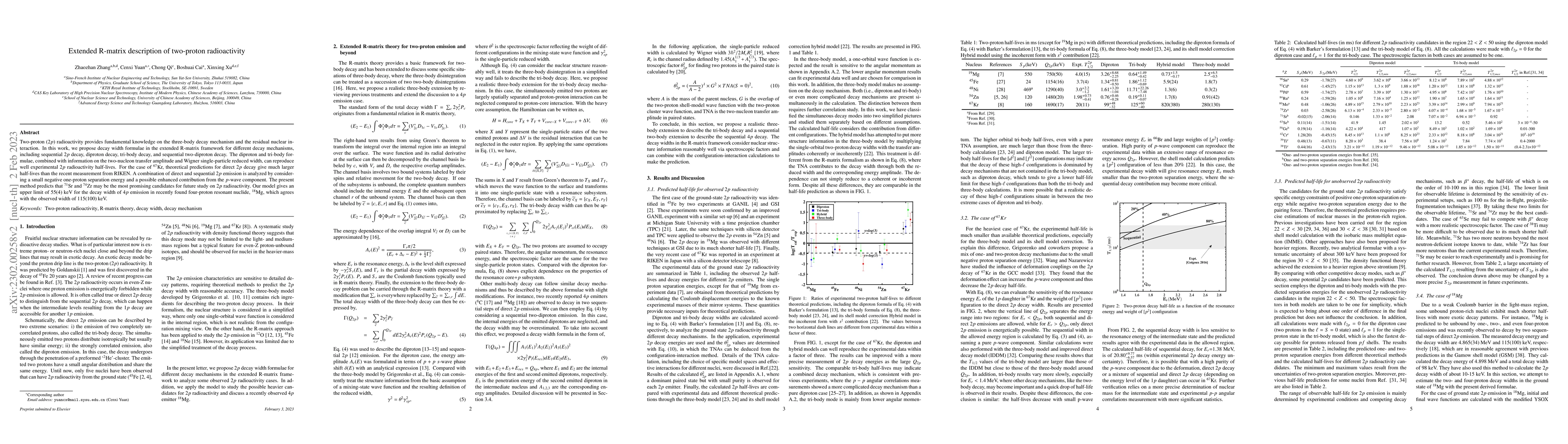 Thumbnail for Extended R-matrix description of two-proton radioactivity