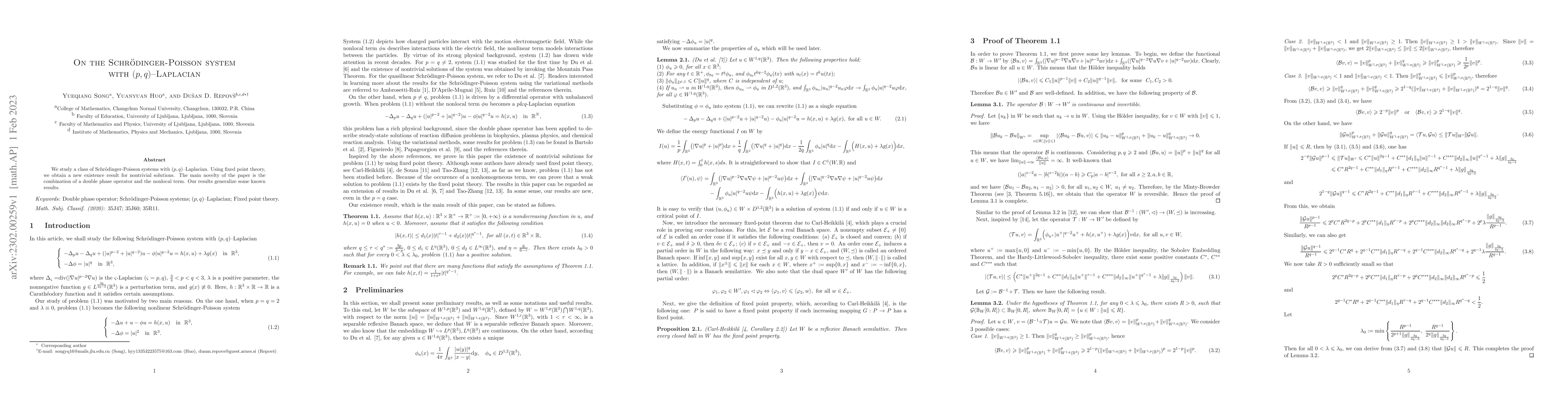 Thumbnail for On the Schr\"odinger-Poisson system with $(p,q)$-Laplacian