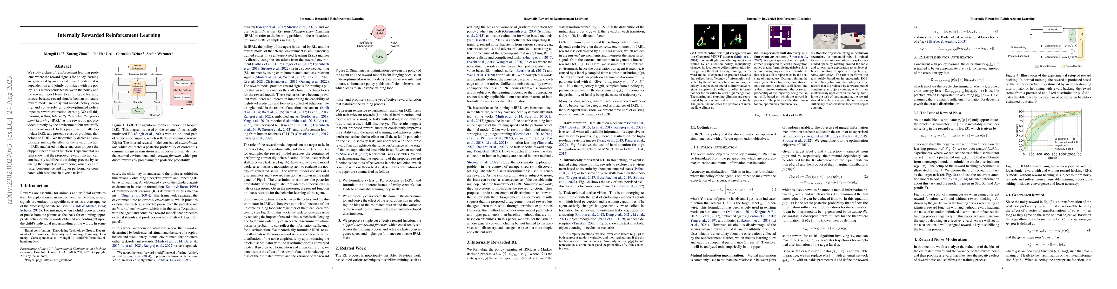 Thumbnail for Internally Rewarded Reinforcement Learning