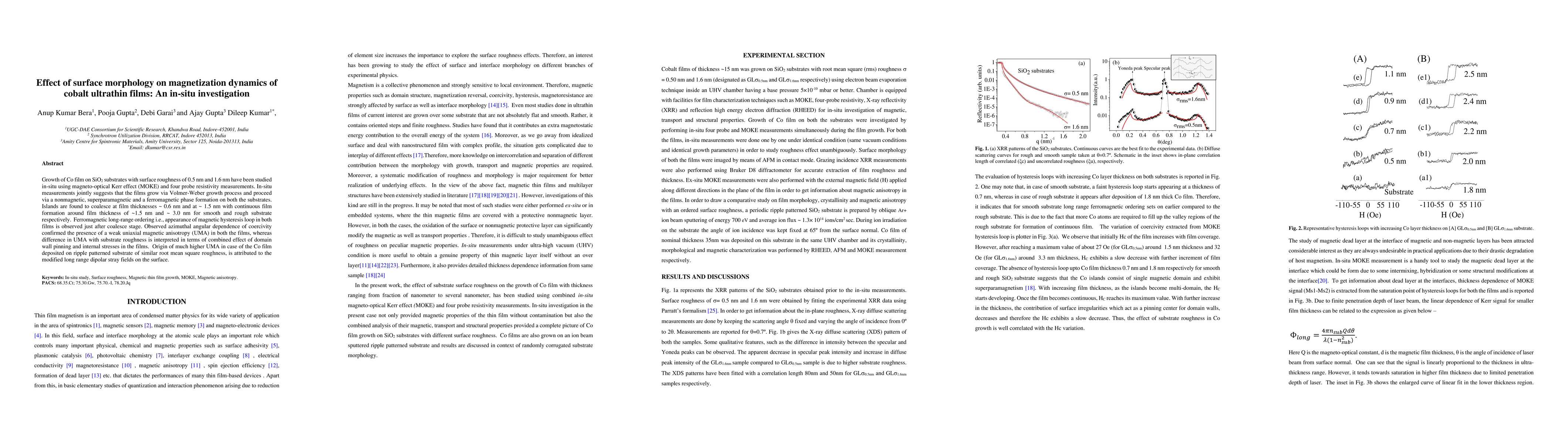Thumbnail for Effect of surface morphology on magnetization dynamics of cobalt
  ultrathin films