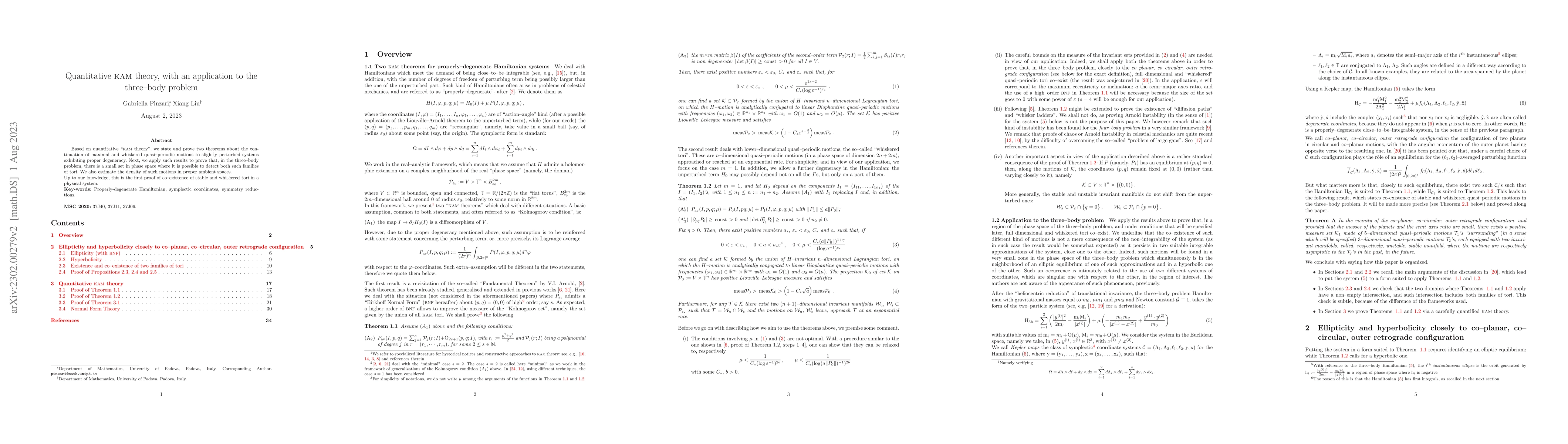 Thumbnail for Quantitative KAM theory, with an application to the three-body problem