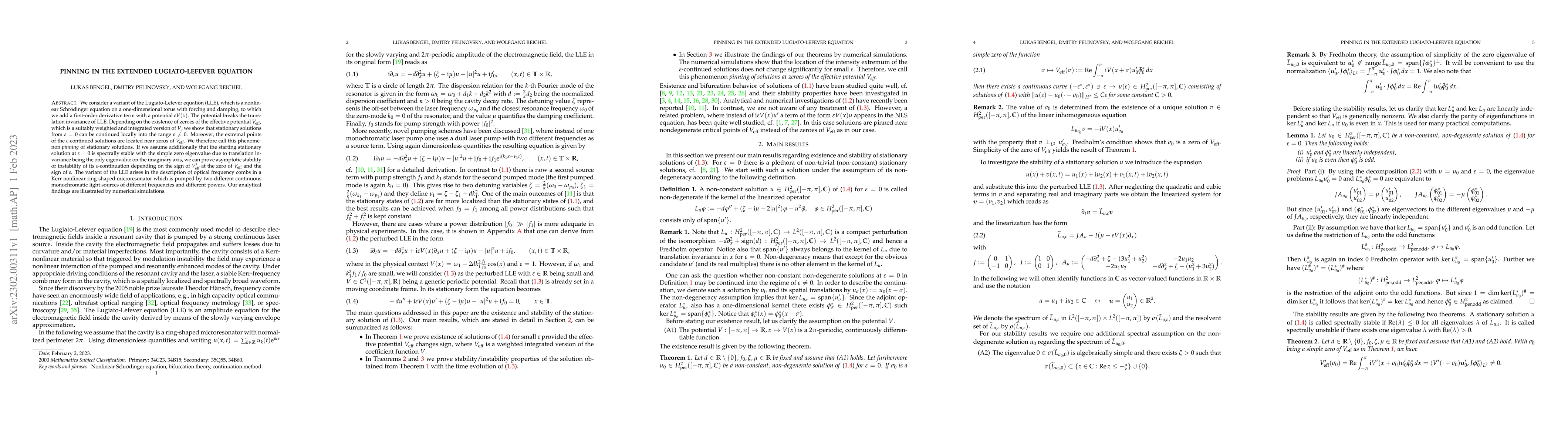 Thumbnail for Pinning in the extended Lugiato-Lefever equation