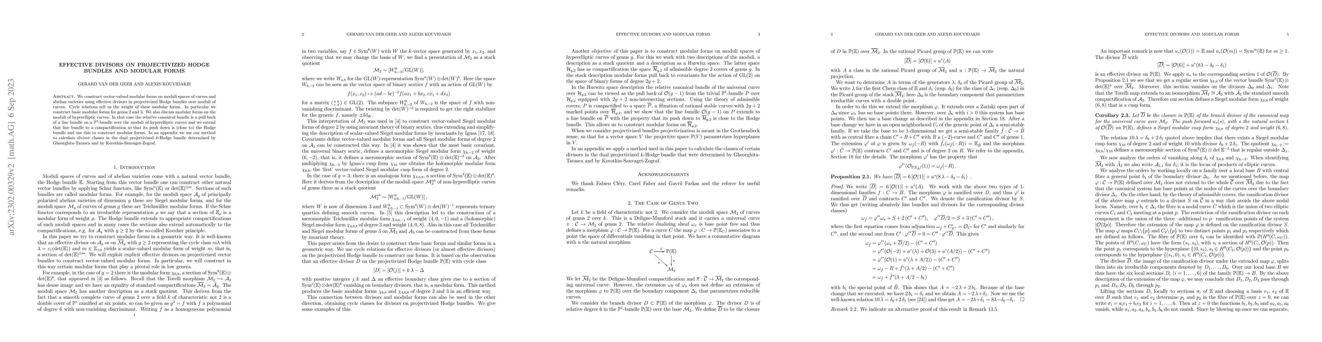 Thumbnail for Effective divisors on projectivized Hodge bundles and modular forms