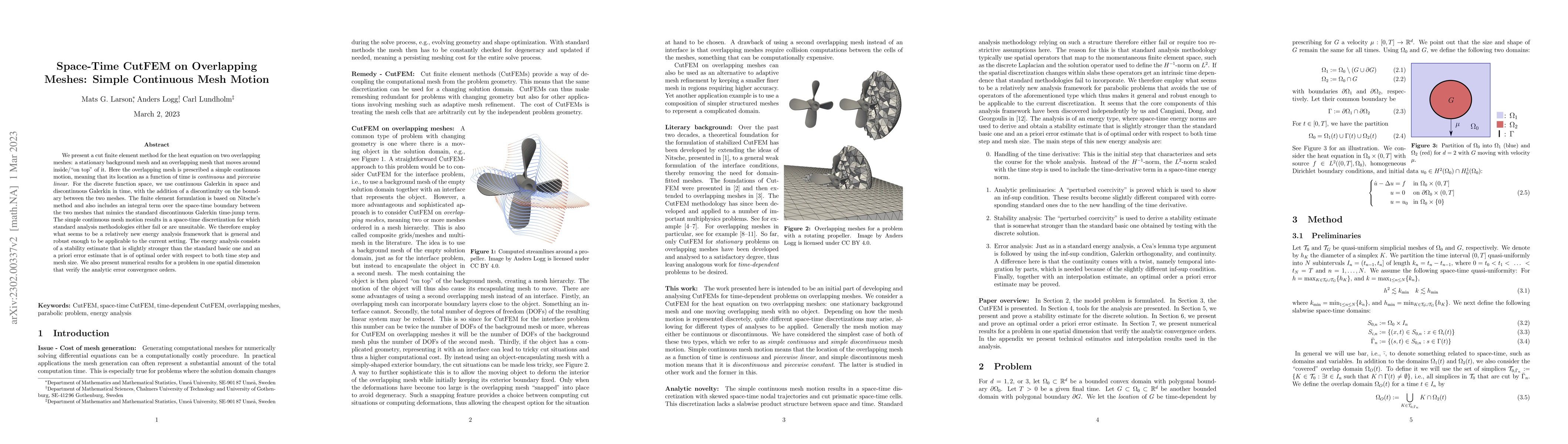 Thumbnail for Space-Time CutFEM on Overlapping Meshes: Simple Continuous Mesh Motion