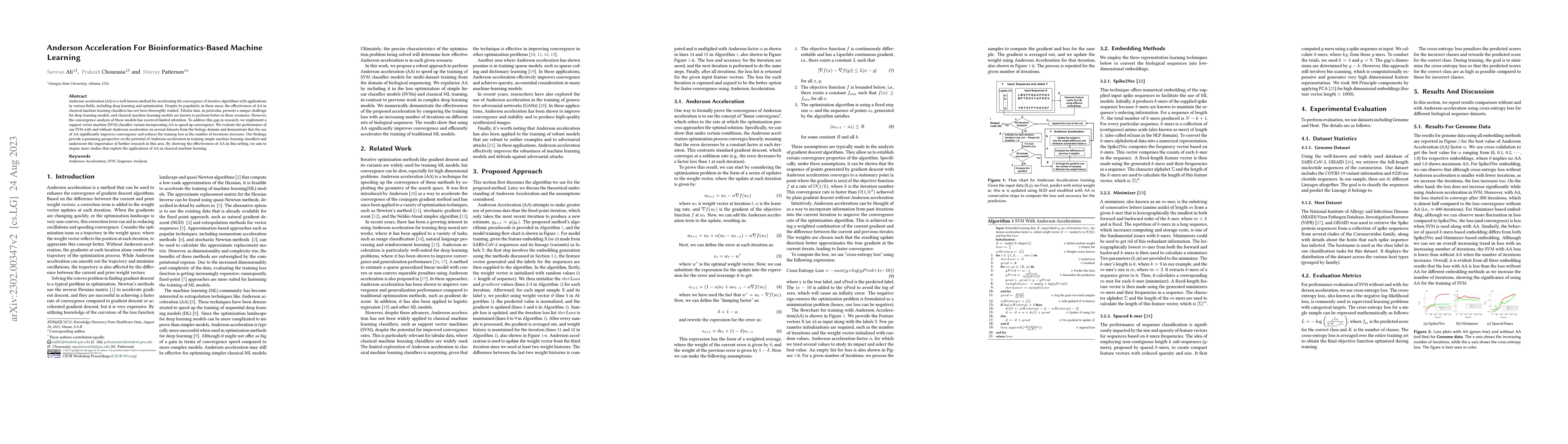 Thumbnail for Anderson Acceleration For Bioinformatics-Based Machine Learning