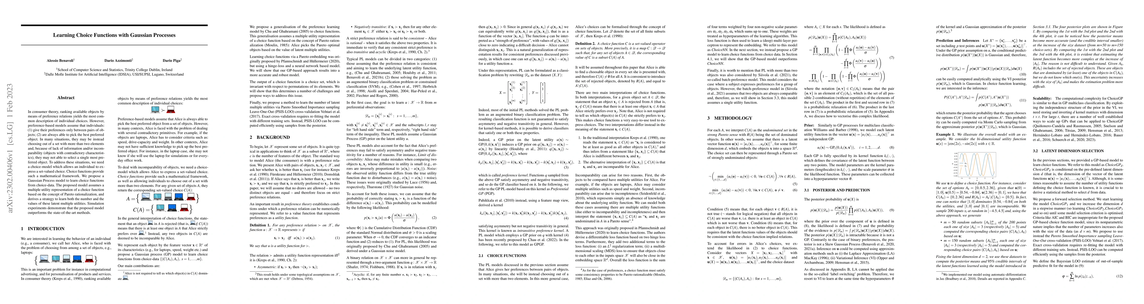Thumbnail for Learning Choice Functions with Gaussian Processes