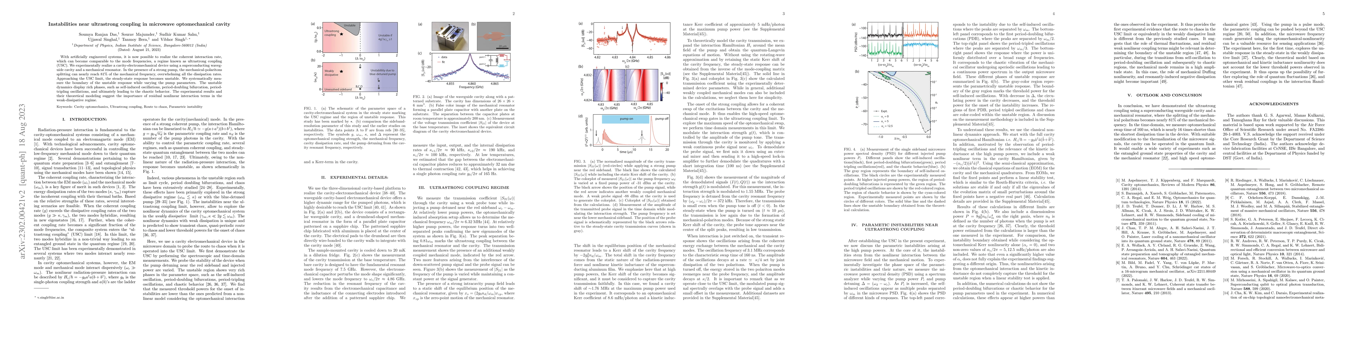 Thumbnail for Instabilities near ultrastrong coupling in microwave optomechanical
  cavity