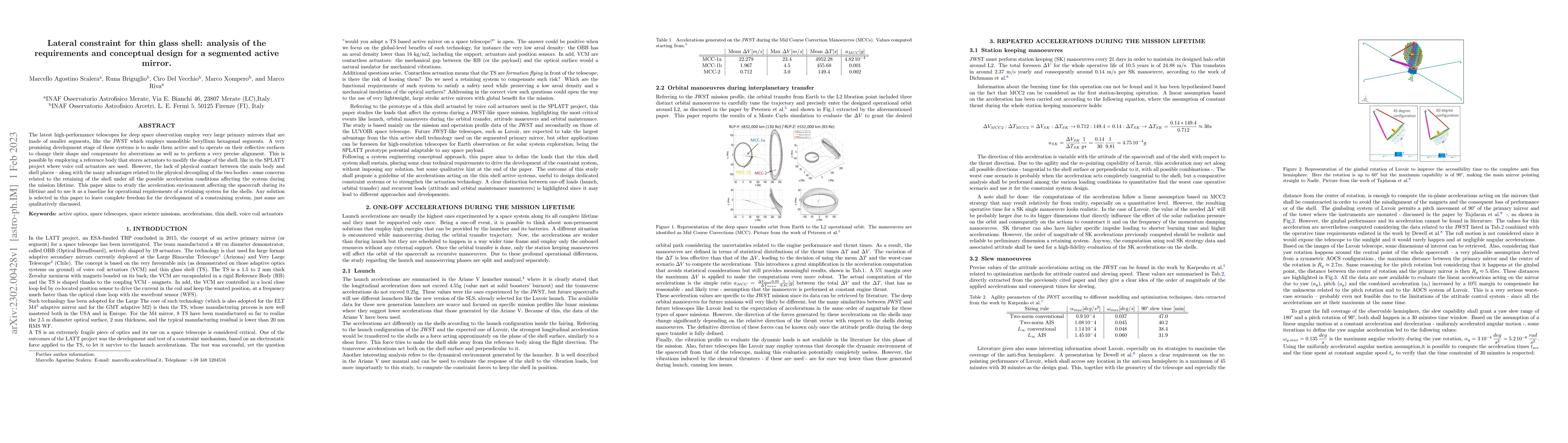 Thumbnail for Lateral constraint for thin glass shell: analysis of the requirements
  and conceptual design for a segmented active mirror