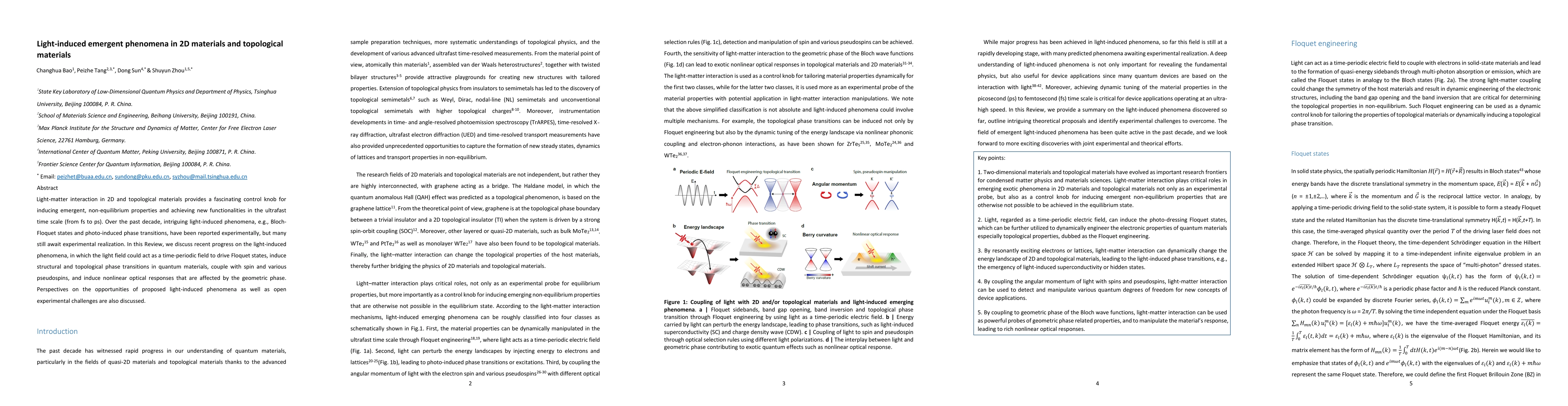 Thumbnail for Light-induced emergent phenomena in 2D materials and topological
  materials