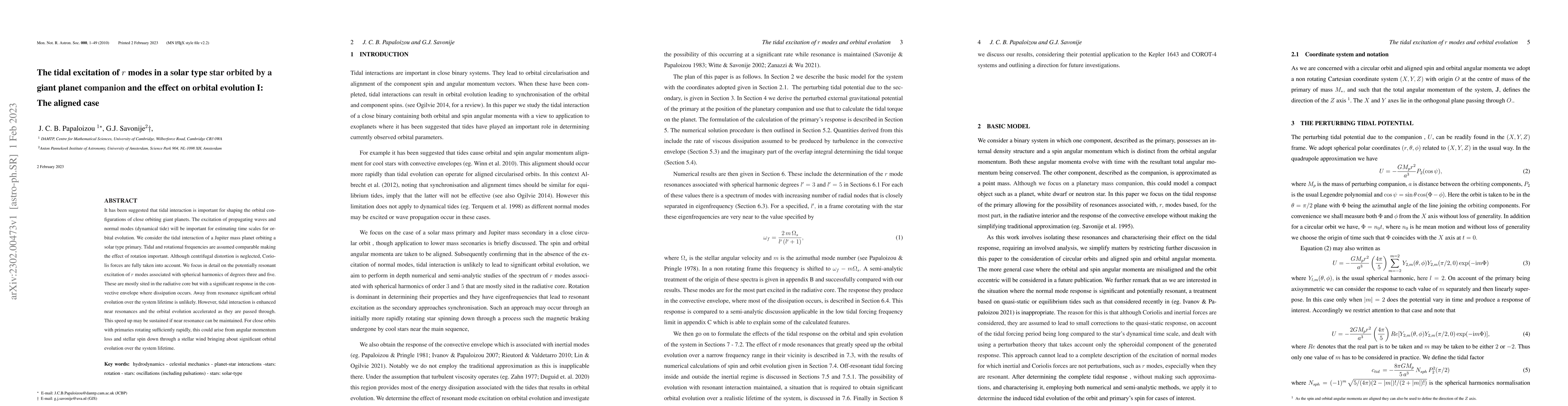 Thumbnail for The tidal excitation of r modes in a solar type star orbited by a giant
  planet companion and the effect on orbital evolution I: The aligned case
