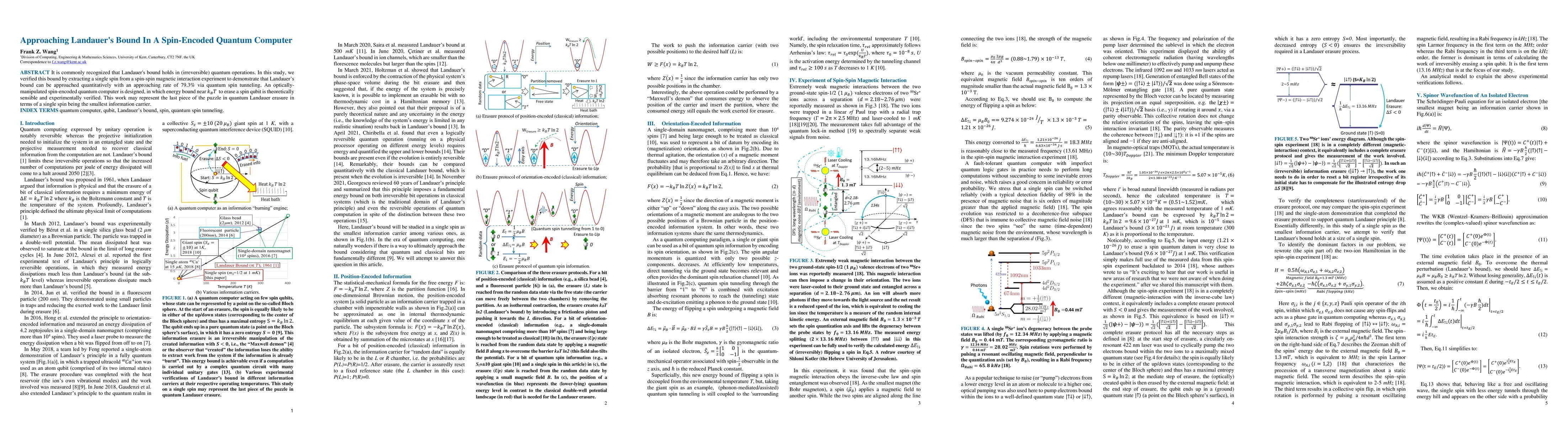 Thumbnail for Approaching Landauer's Bound In A Spin-Encoded Quantum Computer