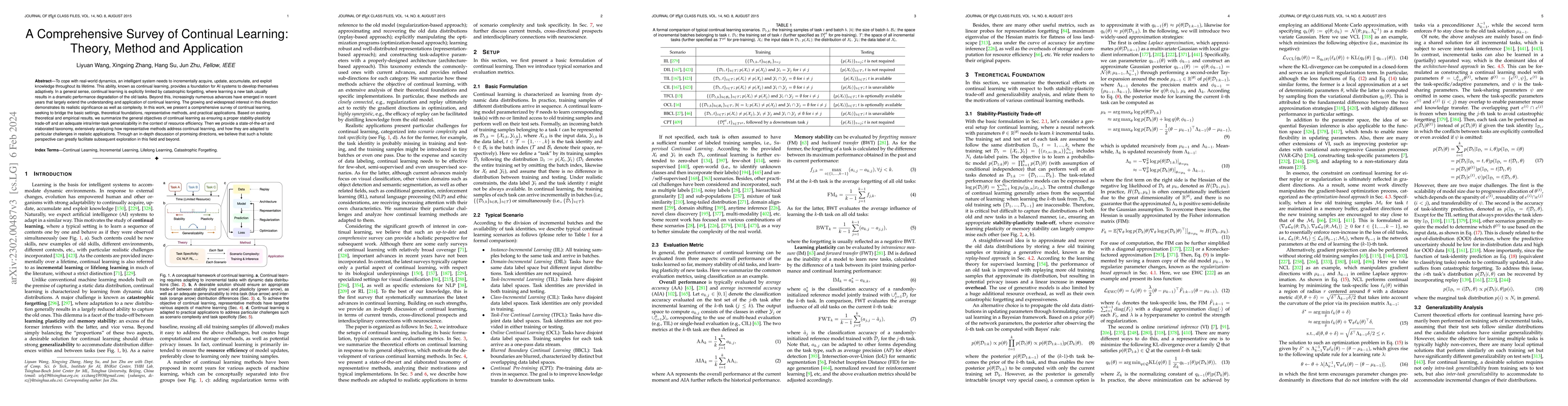 Thumbnail for A Comprehensive Survey of Continual Learning: Theory, Method and
  Application