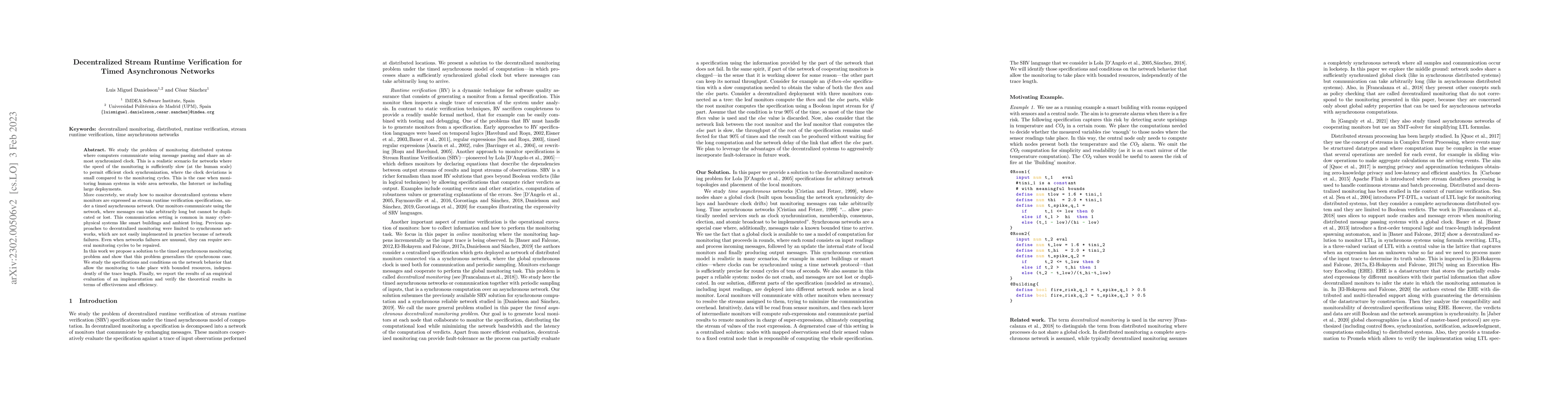 Thumbnail for Decentralized Stream Runtime Verification for Timed Asynchronous
  Networks