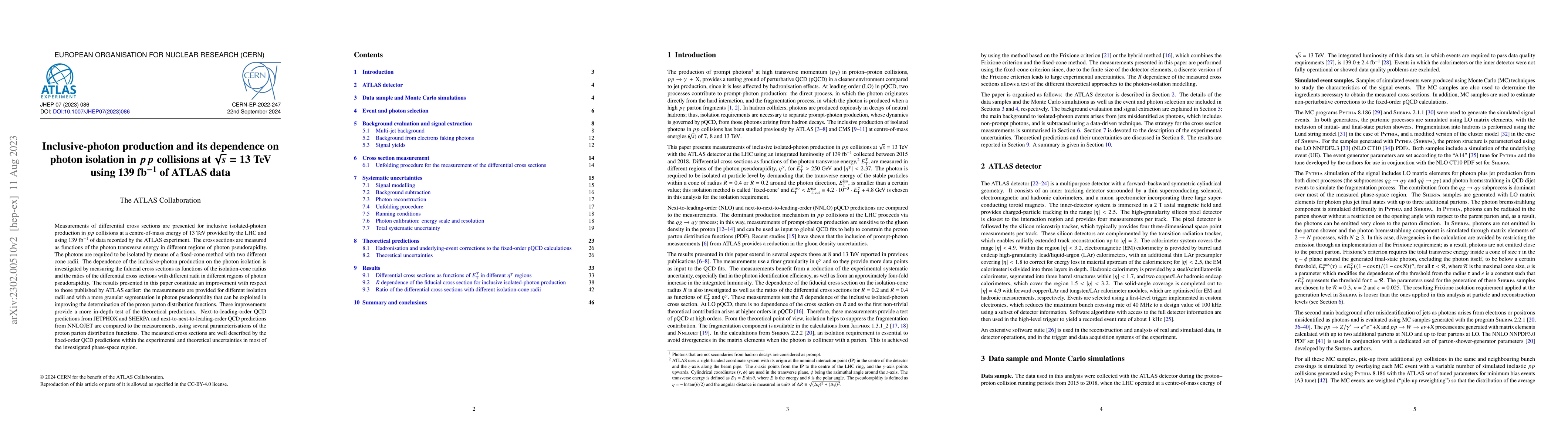 Thumbnail for Inclusive-photon production and its dependence on photon isolation in
  $pp$ collisions at $\sqrt s=13$ TeV using 139 fb$^{-1}$ of ATLAS data