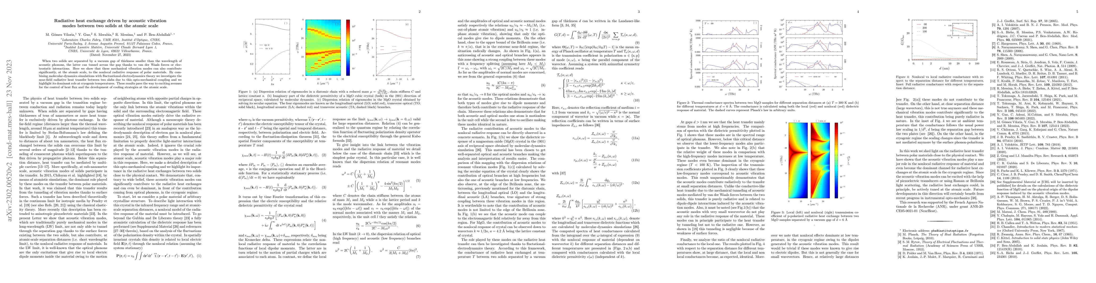 Thumbnail for Radiative heat exchange driven by acoustic vibration modes between two
  solids at the atomic scale