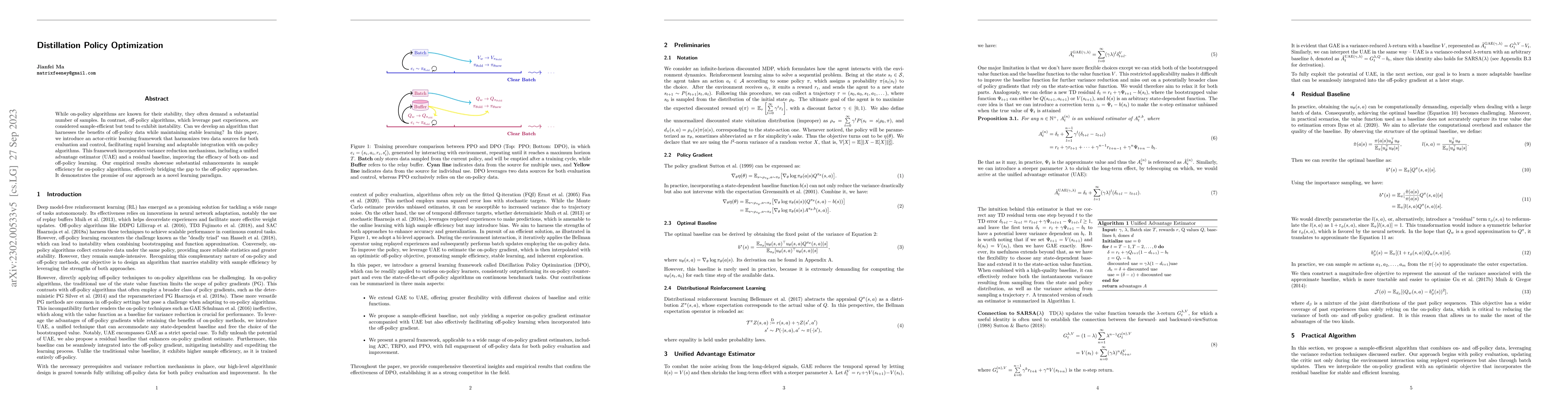 Thumbnail for Distillation Policy Optimization