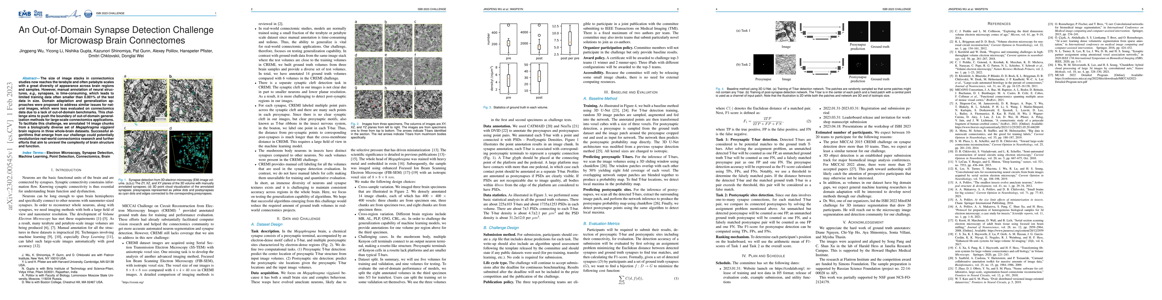 Thumbnail for An Out-of-Domain Synapse Detection Challenge for Microwasp Brain
  Connectomes