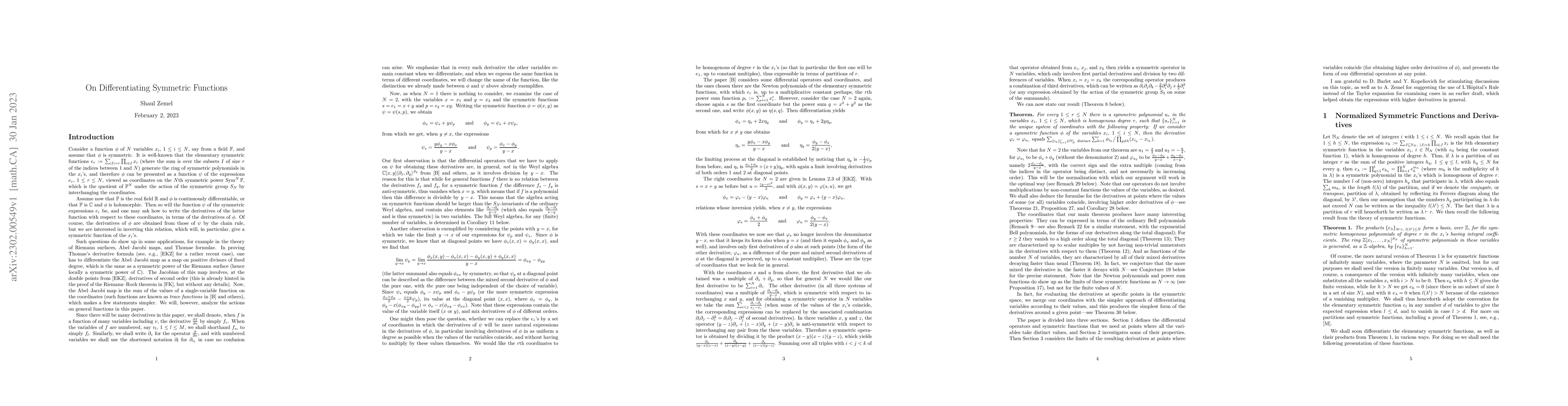 Thumbnail for On Differentiating Symmetric Functions