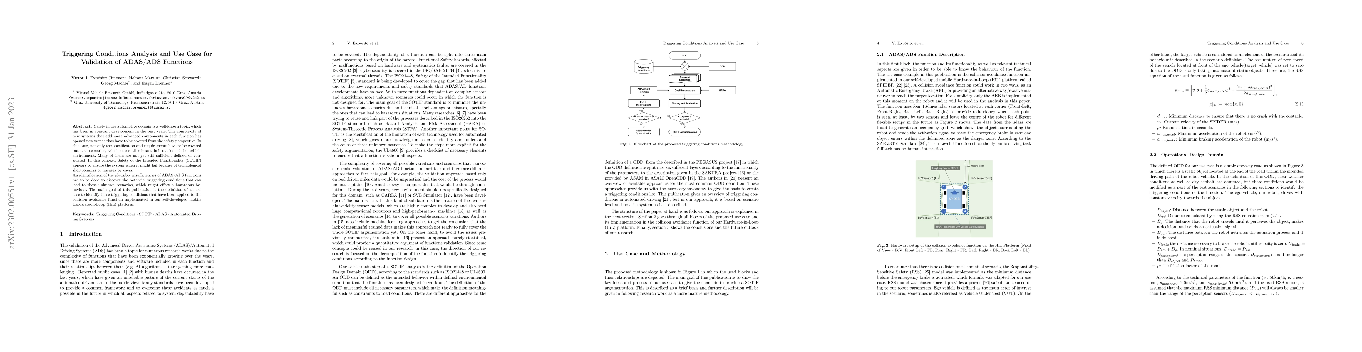Thumbnail for Triggering Conditions Analysis and Use Case for Validation of ADAS/ADS
  Functions