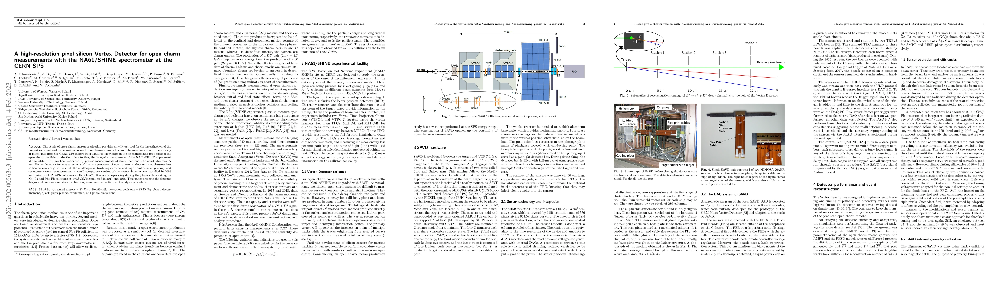 Thumbnail for A high-resolution pixel silicon Vertex Detector for open charm
  measurements with the \NASixtyOne spectrometer at the CERN SPS