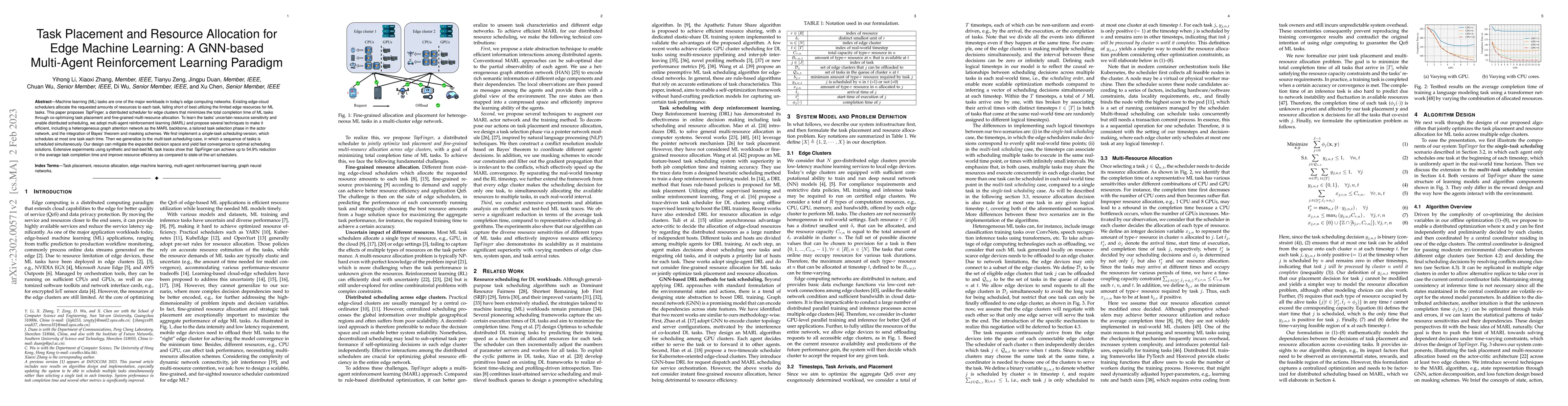 Thumbnail for Task Placement and Resource Allocation for Edge Machine Learning: A
  GNN-based Multi-Agent Reinforcement Learning Paradigm