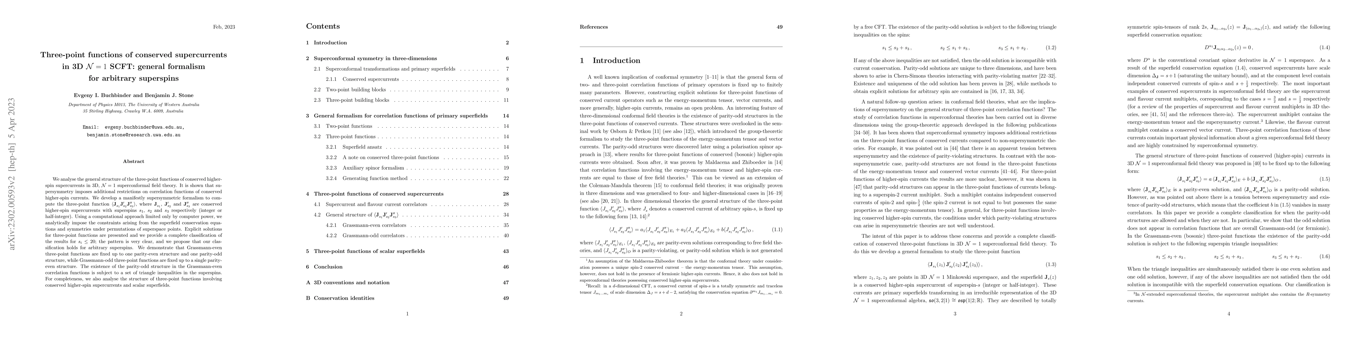 Thumbnail for Three-point functions of conserved supercurrents in 3D $\mathcal{N}=1$
  SCFT: general formalism for arbitrary superspins