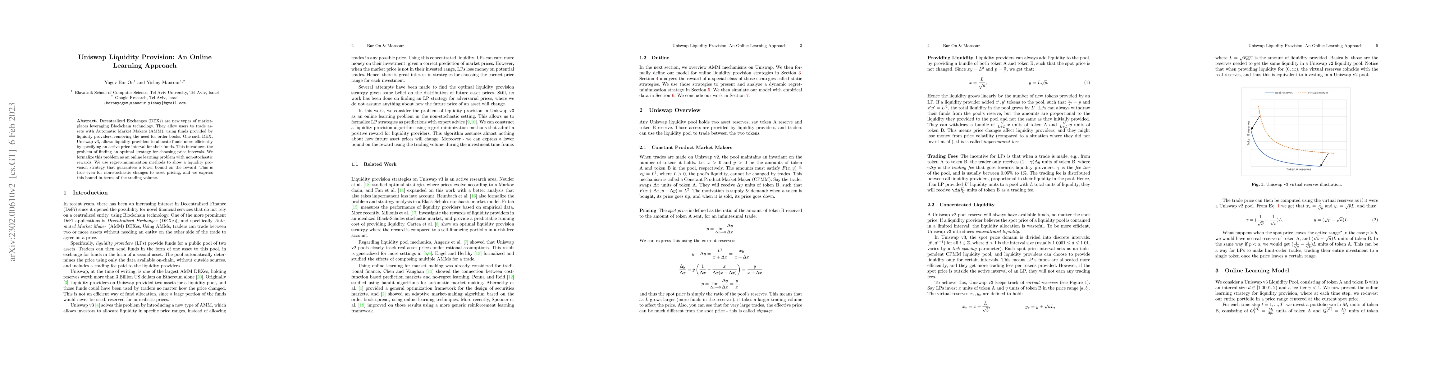 Thumbnail for Uniswap Liquidity Provision: An Online Learning Approach