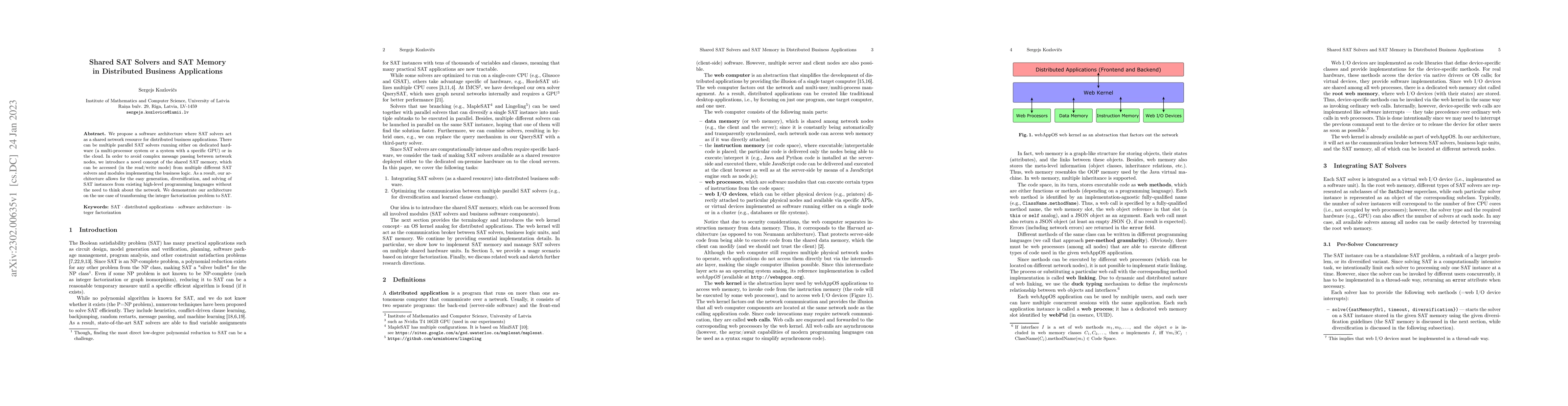 Thumbnail for Shared SAT Solvers and SAT Memory in Distributed Business Applications