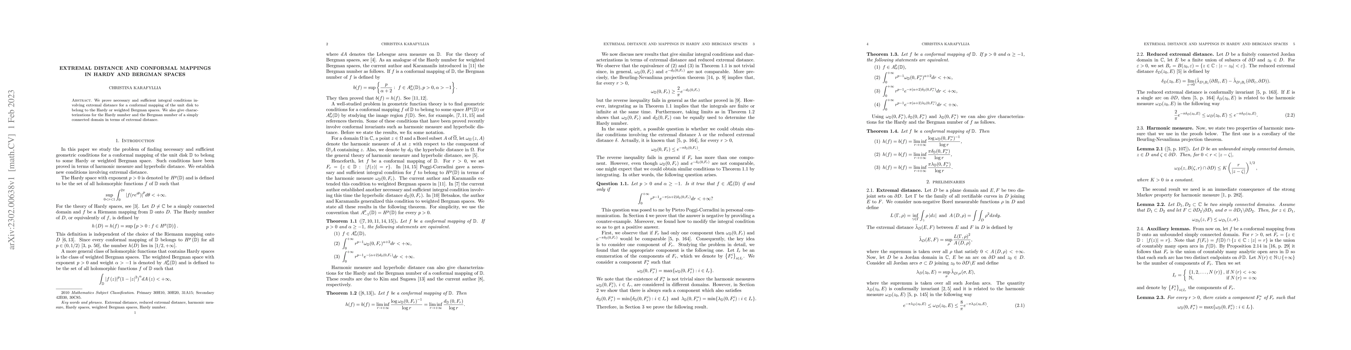 Thumbnail for Extremal distance and conformal mappings in Hardy and Bergman spaces