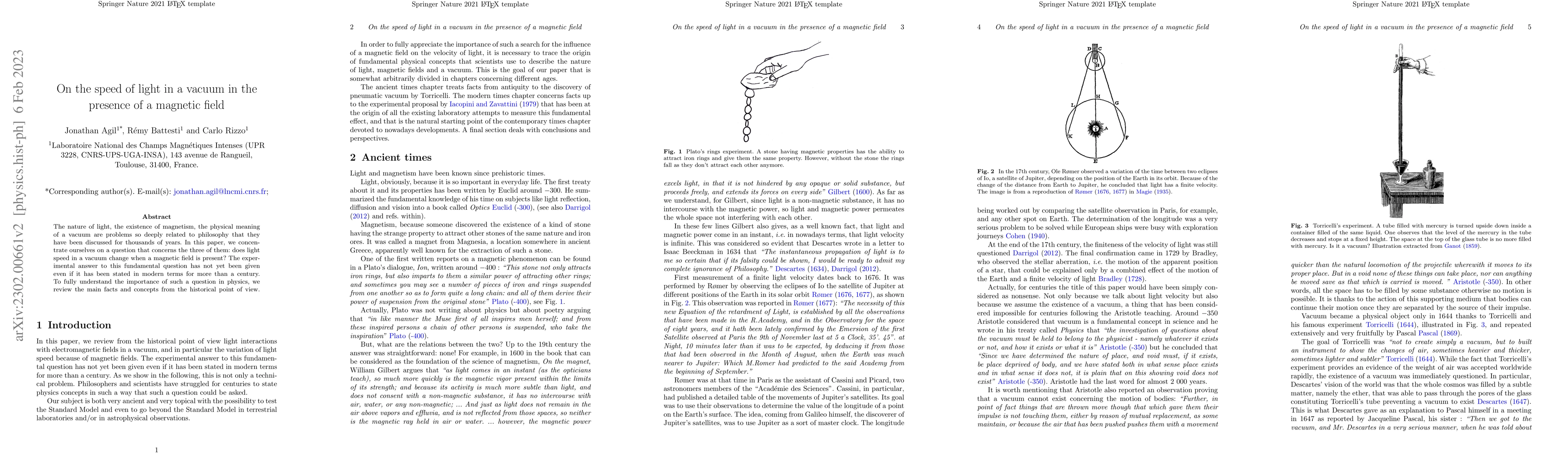 Thumbnail for On the speed of light in a vacuum in the presence of a magnetic field