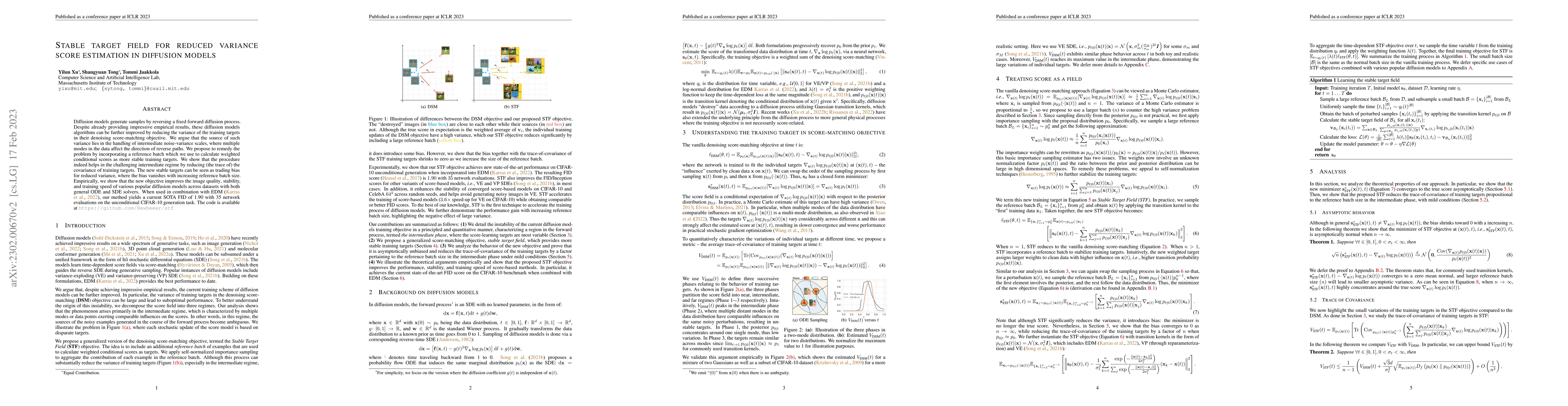 Thumbnail for Stable Target Field for Reduced Variance Score Estimation in Diffusion
  Models
