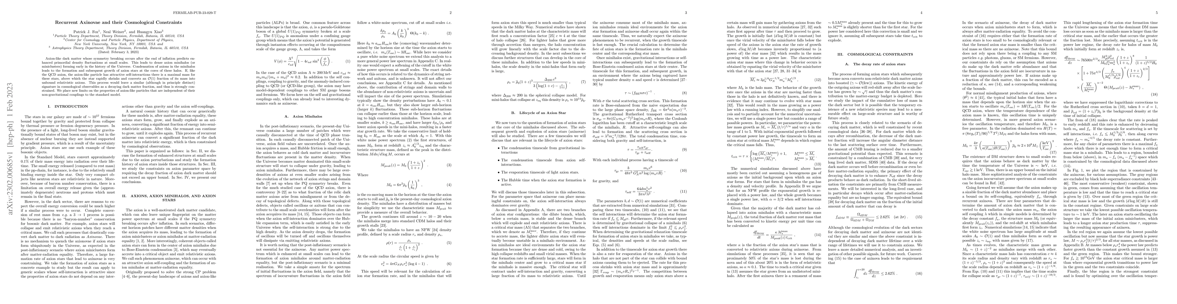 Thumbnail for Recurrent Axinovae and their Cosmological Constraints