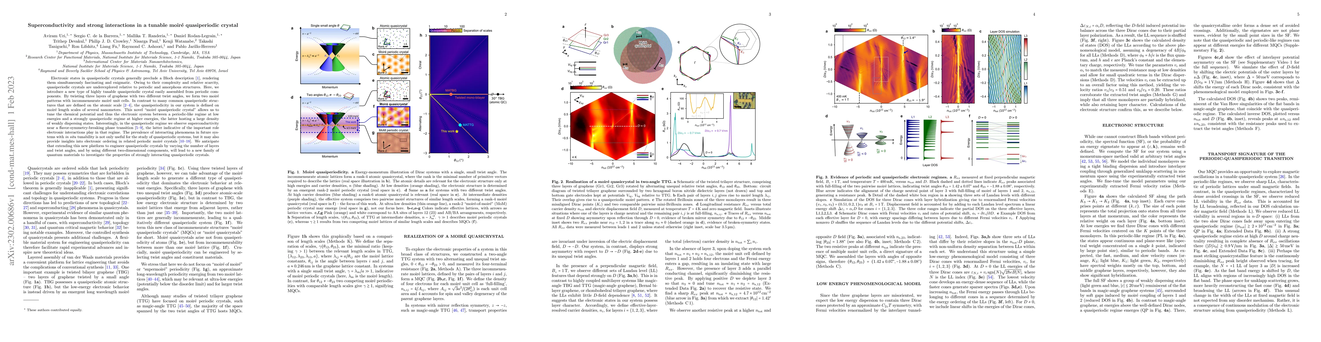 Thumbnail for Superconductivity and strong interactions in a tunable moir\'e
  quasiperiodic crystal
