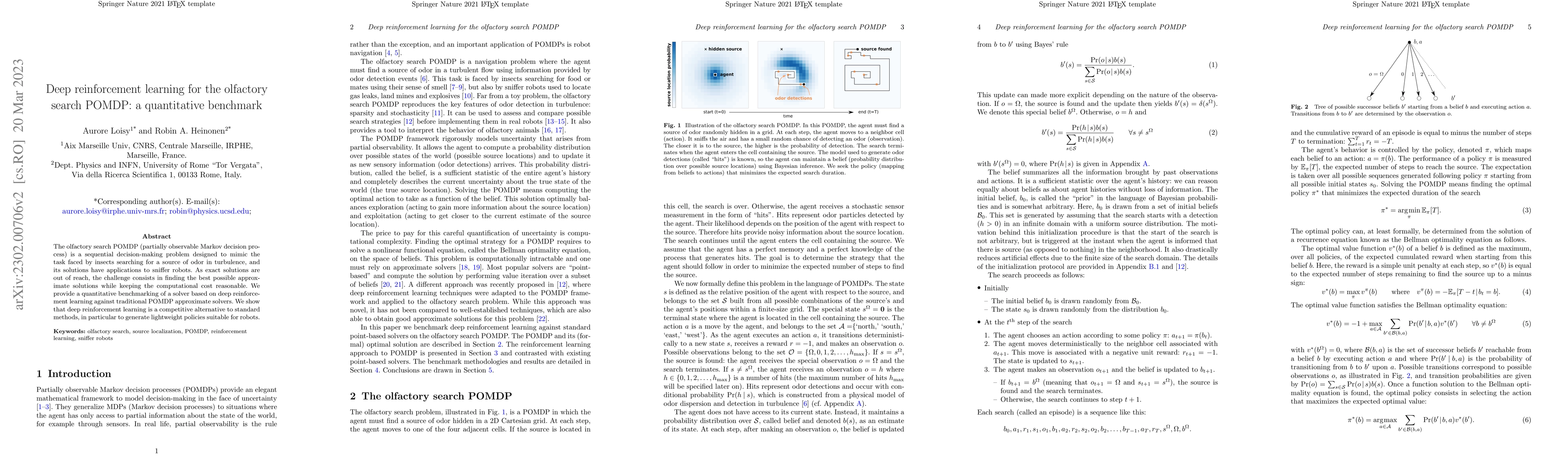 Thumbnail for Deep reinforcement learning for the olfactory search POMDP: a
  quantitative benchmark