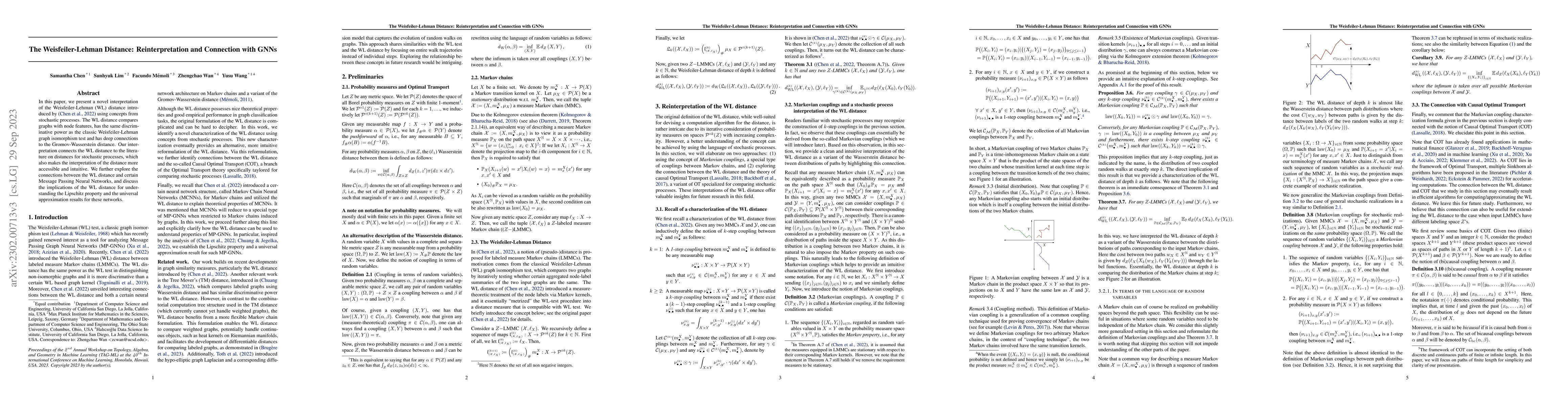 Thumbnail for The Weisfeiler-Lehman Distance: Reinterpretation and Connection with
  GNNs