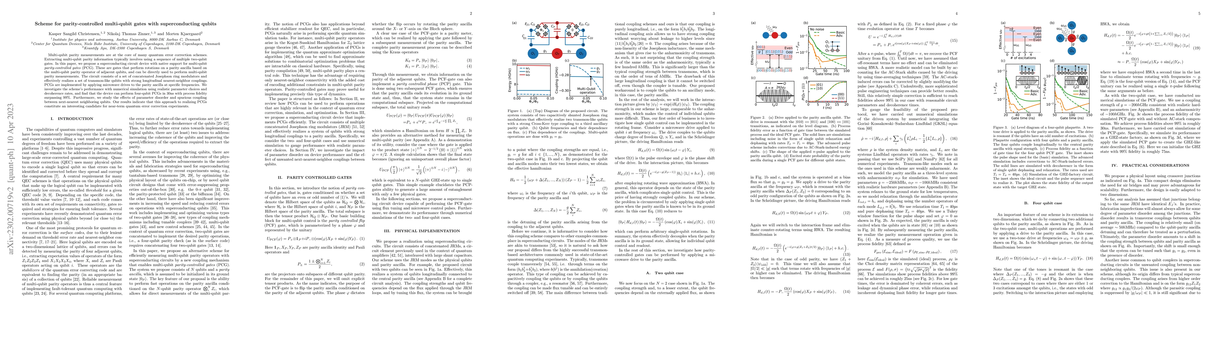 Thumbnail for Scheme for parity-controlled multi-qubit gates with superconducting
  qubits