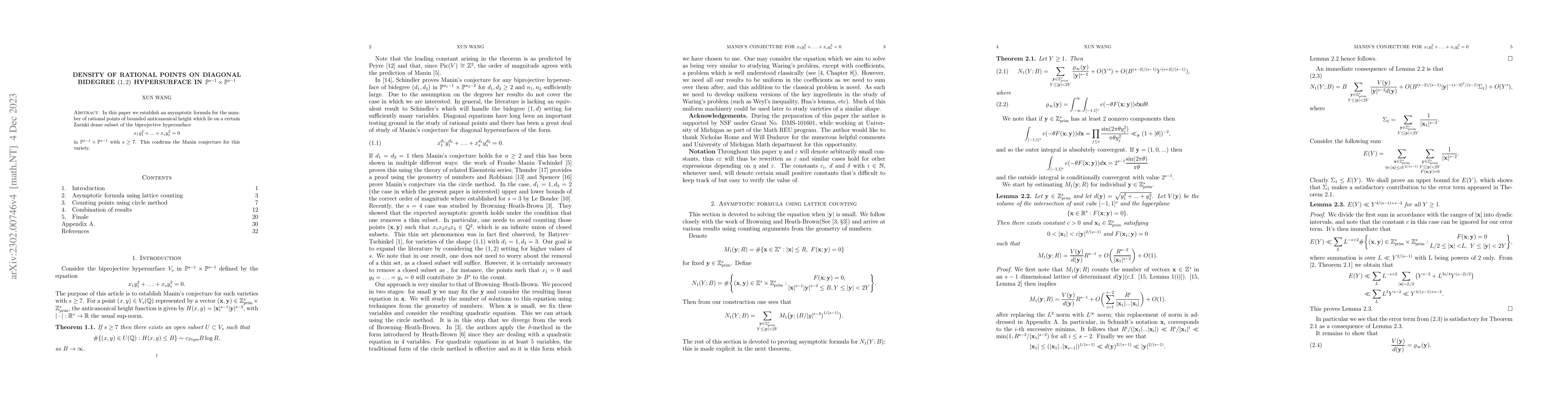 Thumbnail for Density of rational points on diagonal bidegree $(1,2)$ hypersurface in
  $\mathbb{P}^{s-1} \times \mathbb{P}^{s-1}$